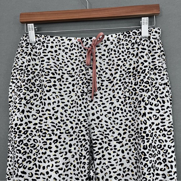 Victoria’s Secret Black Animal Print Gold Dot Lace Hem Pajama Pants - Picture 2 of 14